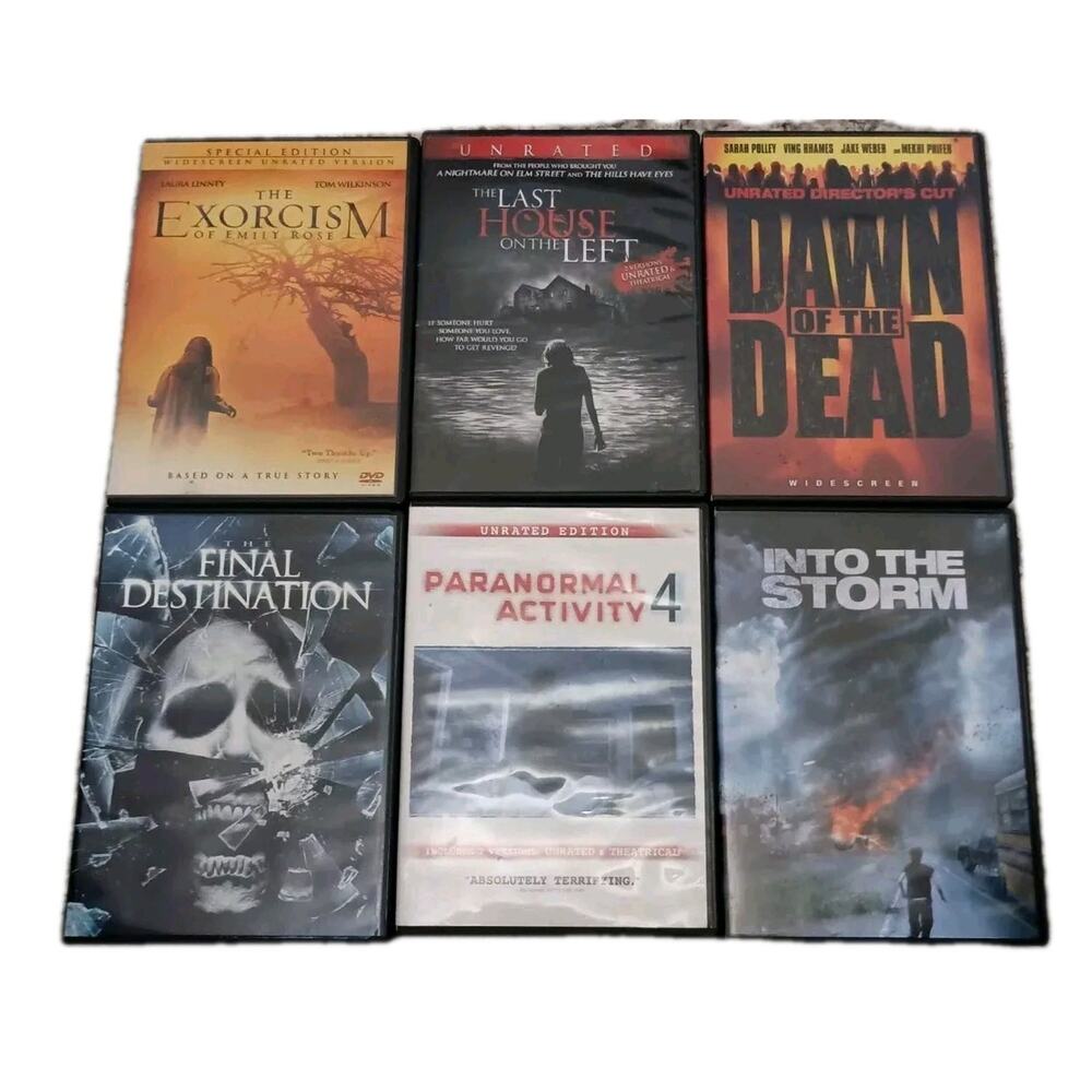 Horror DVD Lot of 6 Dawn Of The Dead, Paranormal Activity 4, Into The Storm + 3